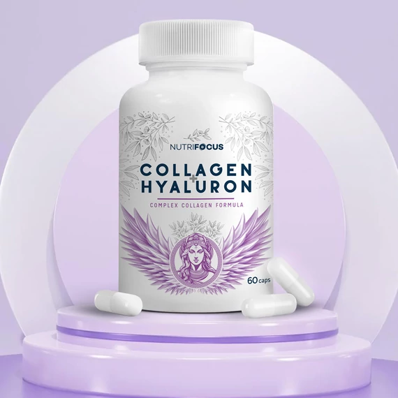 Collagen+Hyaluron kollagén kapszula az asztalon